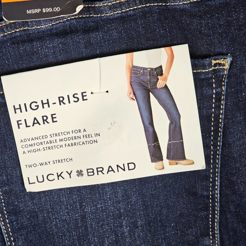 Lucky Brand Stevie Flare Jeans Women's 12/31 Denim 2-Way Stretch Boho‎ High Rise - Picture 3 of 11
